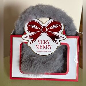 Ladies Faux Fur Grey Earmuffs Winter Warmers Foldable Soft 100% Polyester New